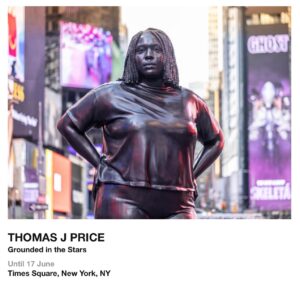 Thomas J. Price's public installation "Grounded in the Stars" in Times Square (image: Michael Hull / Times Square).