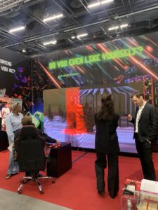 Public gallery with an interactive installation by Danielle Brathwaite-Shirley at the Focus section at Frieze 2025.