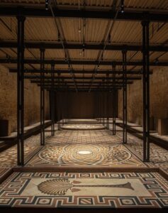 View of "Dana Awartani: May your tears never dry, you who weep over stones" in the Pavilion of Saudi Arabia. Photo: Alvise Busetto/Artforum.