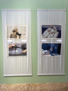 Part of the "Gaza Genocide Tapestry" in the exhibition organized by the Palestine Museum in the Palazzo Mora.