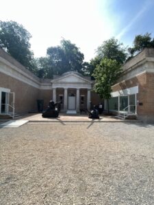 The US Pavilion with sculptures by Alma Allen.