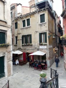 Cute restaurants on every street corner in Venice.