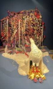 Ebony G. Patterson's sculpture "when the land is in plumage...".